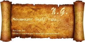 Neumeyer György névjegykártya